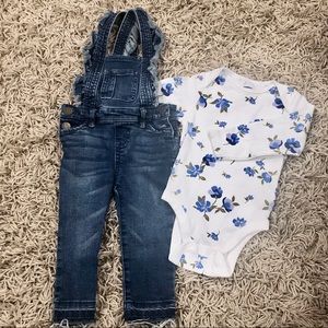 Denim overall outfit